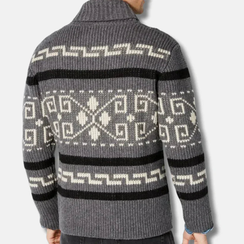 Simon – woll-cardigan mit schalkragen und zipper