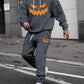 Grüner Halloween-Jogginganzug mit Kürbisaufdruck