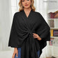 Eleganter Wickelponcho Ivory Weiß - Clara