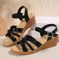 Schwarze Sommerkeilsandalen - Lena