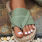 Grüne Slipper mit Riemen - Lina