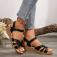 Schwarze Sommerkeilsandalen - Lena