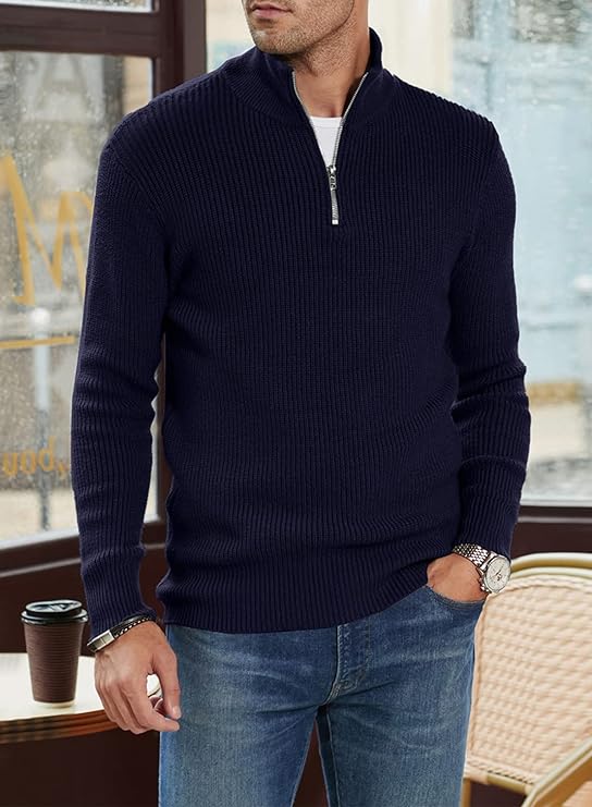 Reißverschluss-Sweater Grün – Jonas
