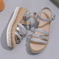 Goldene Plattform-Sandalen - Ella