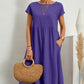 Bequemes - midi-kleid mit rundhalsausschnitt & taschen