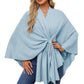 Eleganter Wickelponcho Ivory Weiß - Clara