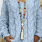 Orion Blauer Strickpullover mit Kapuze - Emma