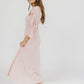 Corrine – langes Kleid mit rüschenärmeln und taschen – ballerina-pink – stoßfest