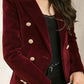 Elegante burgunder samtjacke für damen – schlankmacher-blazer