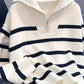 Gestreifter Pullover mit Reißverschluss - Lena