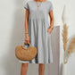 Bequemes - midi-kleid mit rundhalsausschnitt & taschen
