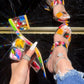 Bunte Sandalen mit Blockabsatz - Aurora