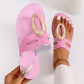 Braune Flip-Flops mit Schmuckdetail - Clara