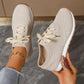 Beige leinen-look sneakers - damen nora