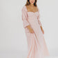 Corrine – langes Kleid mit rüschenärmeln und taschen – ballerina-pink – stoßfest