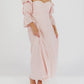 Corrine – langes Kleid mit rüschenärmeln und taschen – ballerina-pink – stoßfest