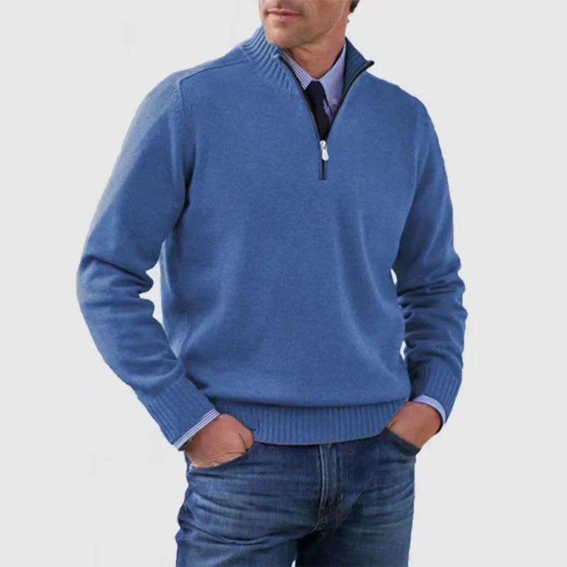 Herren pullover mit halbem reißverschluss – gemütlich und modern