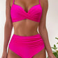 Navy – dunkelblauer bikini mit hoher taille und push-up