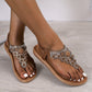 Braune Sandalen mit Strasssteinen - Miriam