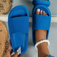 Schwarze Komfort-Slipper mit breitem Riemen - Nina