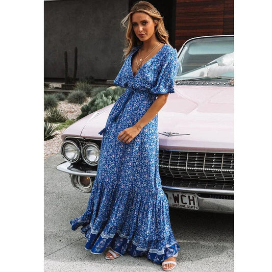 Geblümtes kleid im hippie-chic - Aerinne