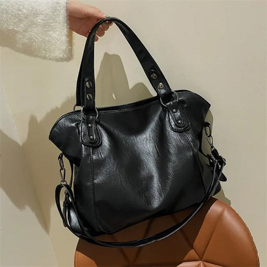 Natalie - Schwarze Vielseitige Alltags-Handtasche