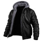 Heinrich leder-winterjacke mit hoodie – warm & robust