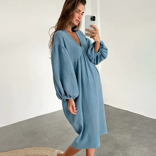Mia - Blaues Freizeitkleid