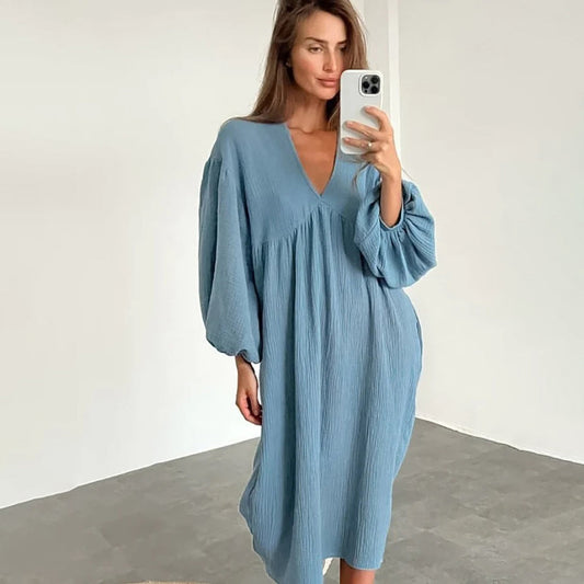 Mia - Blaues Freizeitkleid