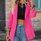 Einreihiger blazer mit leopardenmuster und kontrast