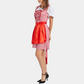 Nevaeh | dirndl kleid mit karomuster und satinschürze für frauen