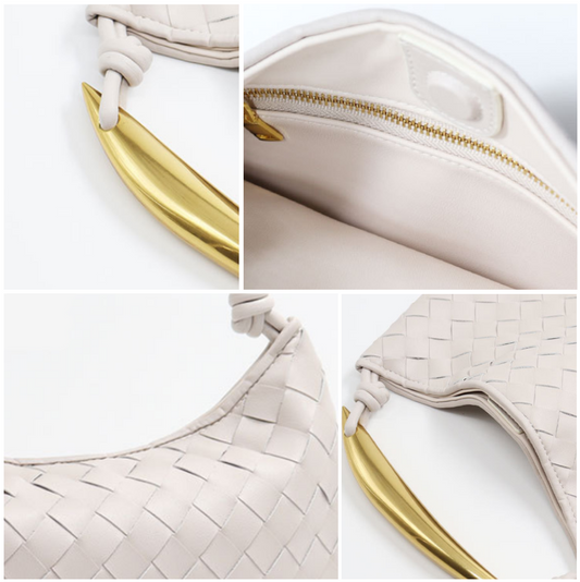 Mila - Geflochtene Damenhandtasche in Braun