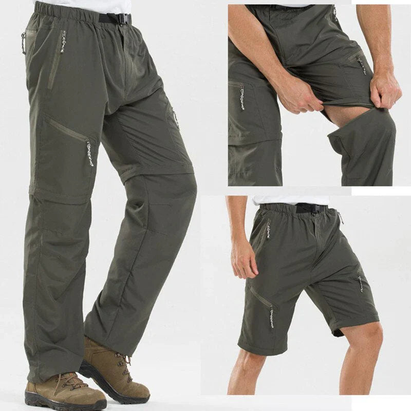 Herren zip-off hosen mit elastischem bund – wandelbare outdoor-hose