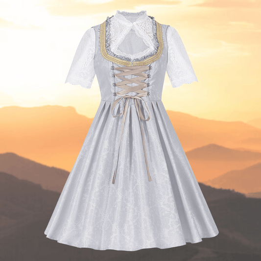 Venus | dirndl kleid mit häkelborte und miederschnürung für frauen