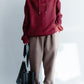 Burgunderrote kuschelige strickbluse mit kapuze – Mila