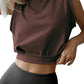 Lena - Schwarzes Sport Crop Top