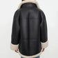 Schwarze Shearling-Jacke - Elina