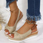 Chic Sommer-Espadrille-Sandalen mit Schnallenverschluss und Knotendetail