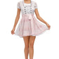 Peyton | dirndl kleid mit floraler stickerei und schleifenband für frauen
