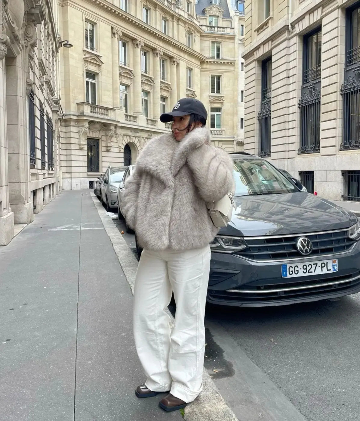 Macy faux-pelzmantel – weicher kunstfellmantel für kalte tage