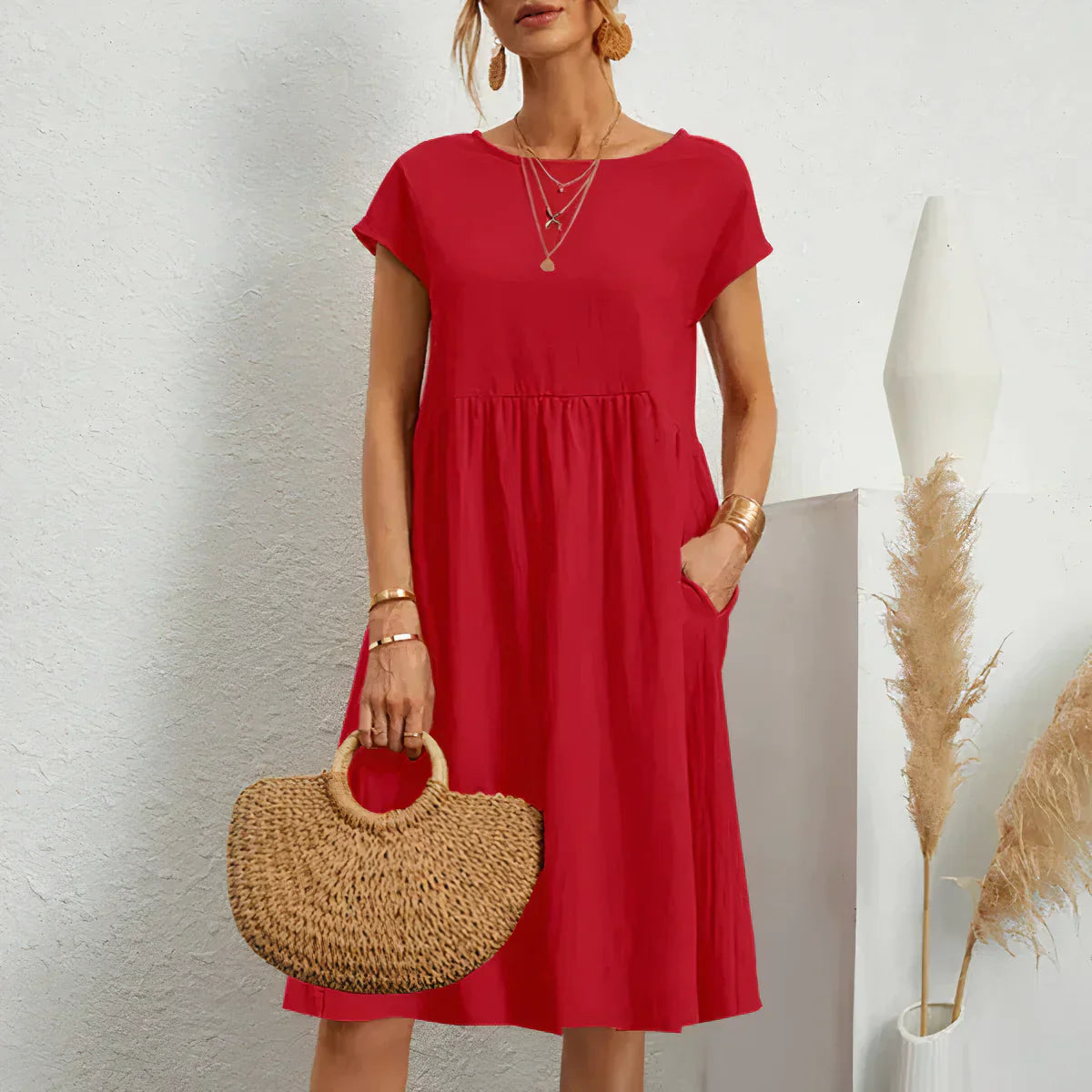 Knielanges sommerkleid mit taschen - Iren