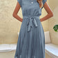 Elegantes - sommerkleid mit taillenband & fliebender a-linie