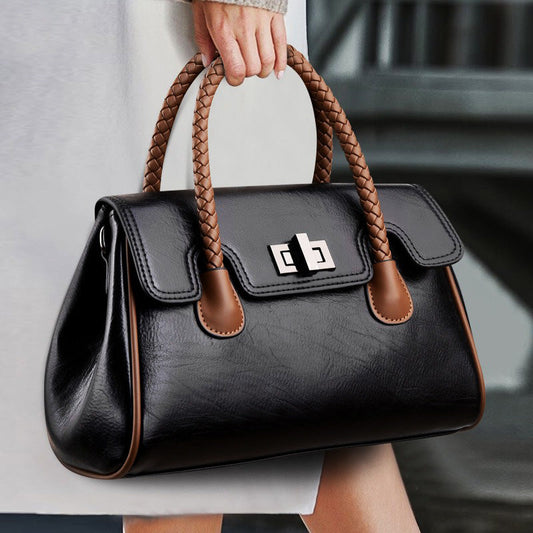 Clara - Braun Geflochtene Handtasche