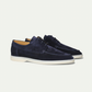 Marineblau Leder loafers für herren