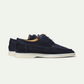 Marineblau Leder loafers für herren