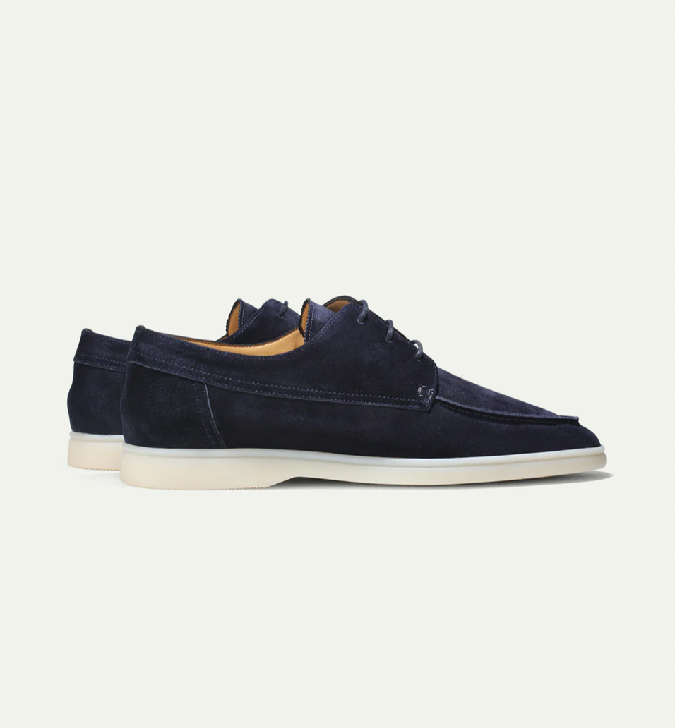 Marineblau Leder loafers für herren