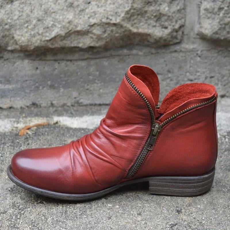 Lässige stiefeletten mit seitlichem reißverschluss – damen