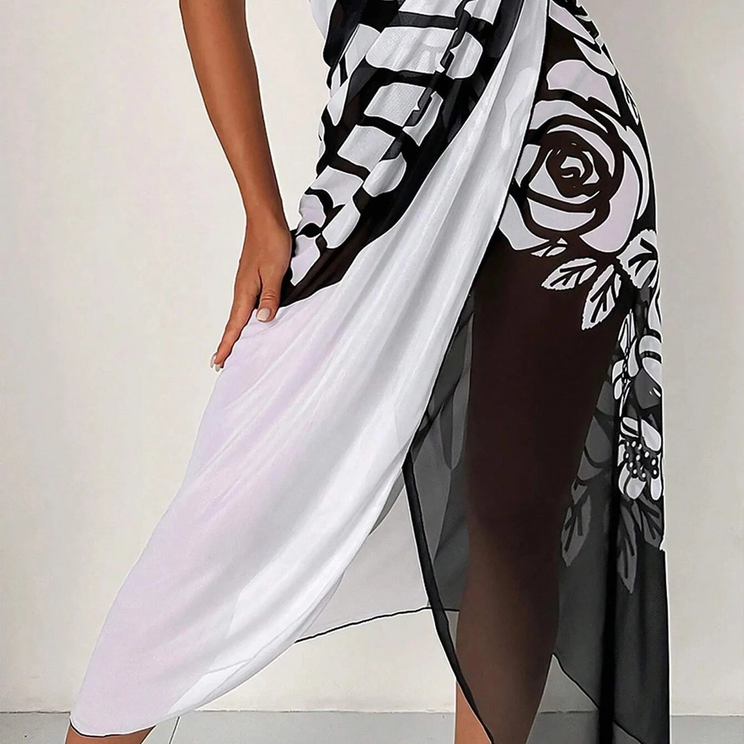 Elena - Schwarz-weißer Eleganz-Schalrock