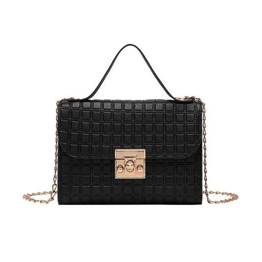 Vivienne - Schwarze Gittermuster-Clutch