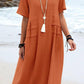 Beiges Maxikleid mit Taschen - Mia